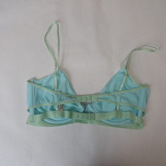Free People Sheer Mesh Bra Blue Underwire NWOT - Picture 2 of 3